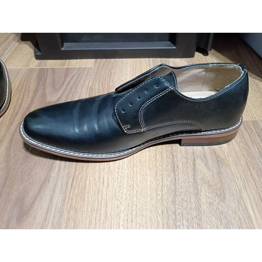 Dexter Men's Comfort Memory Foam Black Faux Leather Oxford Shoes Size 10.5